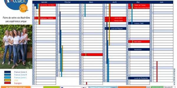 CALENDRIER MADRID ACCUEIL 2023